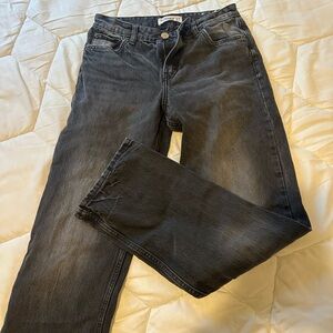 Pull&Bear Women's Straight Leg Jeans - Dark Gray